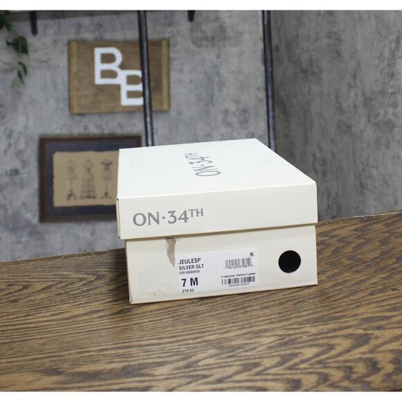 NWT On 34th Jeules Pointed-Toe Slip-On Pumps 10018690000 Silver Glitter 7M - Picture 10 of 10